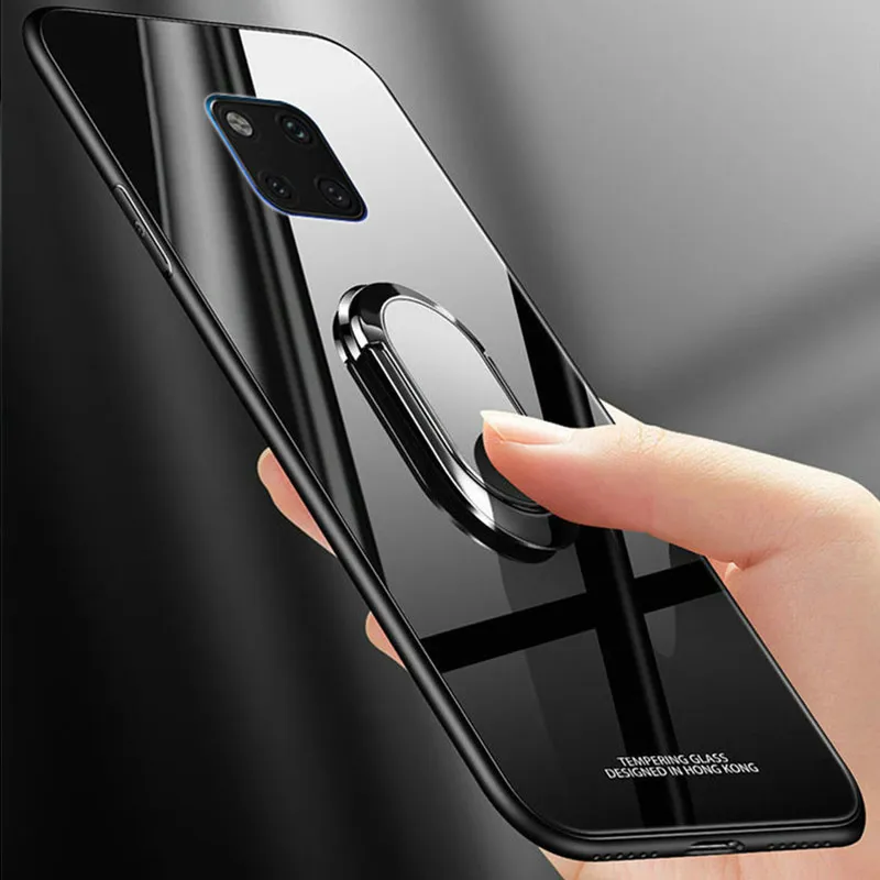 Кольцо для телефона на магните с стеклянный чехол смартфона Huawei Mate 20 30 Pro 20X Lite Y5 Y6