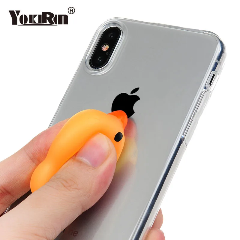 YOKIRIN Силиконовый чехол для телефона iPhone X 7 8 6 6S Plus, мягкий корпус TPU с рисунком расслабленного кота в 3D-картинке, сжимаемый пальцами, защитный чехол Fundas on.