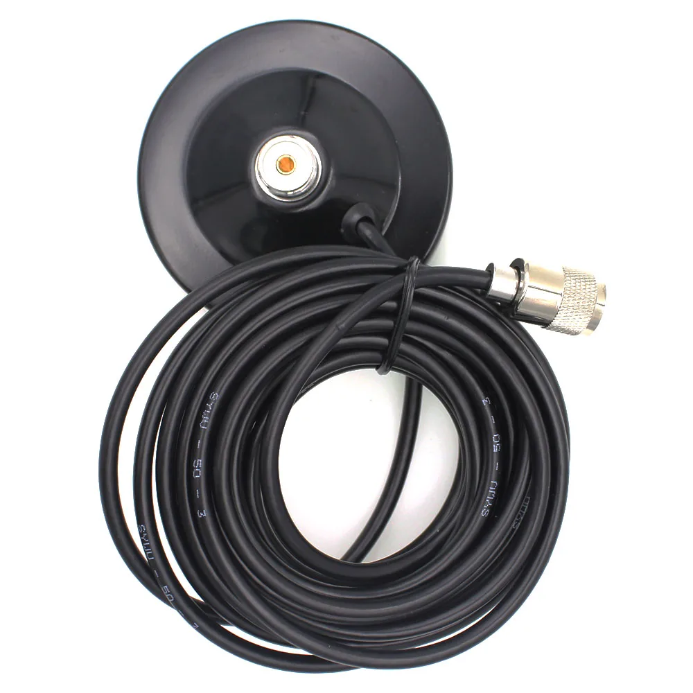 

M5-PL259 11.5CM Magnet 5M Feeder Cable PL259 Magnet Mount Car Antenna Base for TH-9800 BJ-218 BJ-318 Mobile Radio