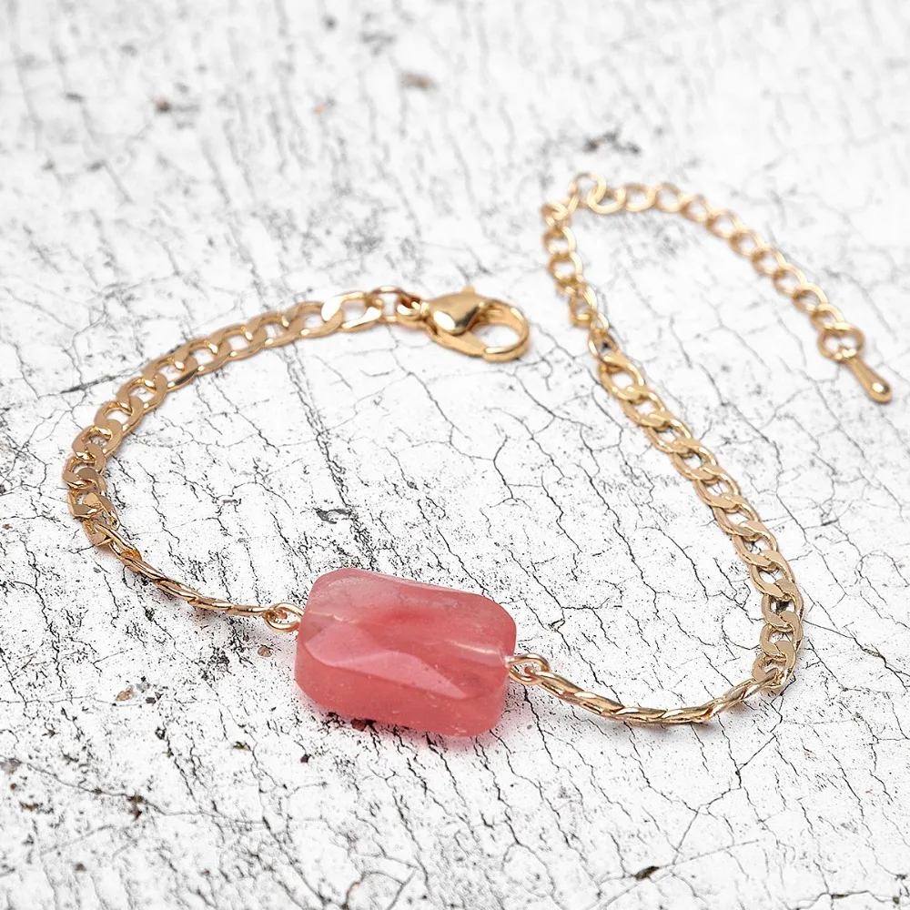 Wild & Free розового натурального камня браслеты с подвесками модная цинковый сплав