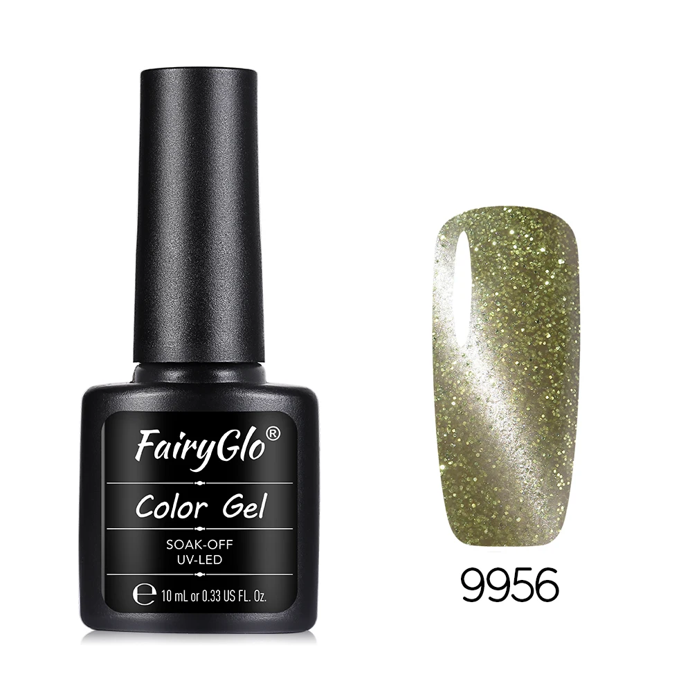 FairyGlo 10 мл магнит Гель-лак для ногтей с эффектом «кошачий глаз» длинный последний УФ светодиодный Гель-лак для ногтей Топ основа праймер кошачьи глаза волшебный гель лак Lucky - Цвет: 9956