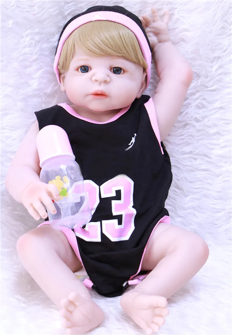 

Boy doll reborn toys 22" full body silicone reborn babies dolls for kids bebe gift reborn bonecas can enter water bathe doll