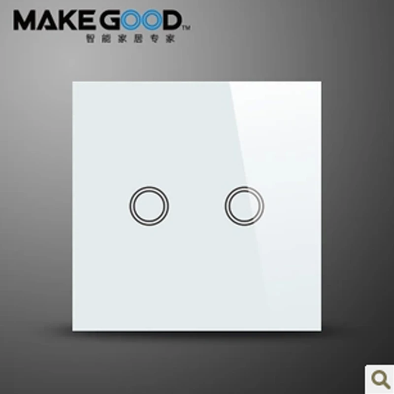 MakeGood сенсорный выключатель 2 банды 1 способ rystal стекло переключатель панель один