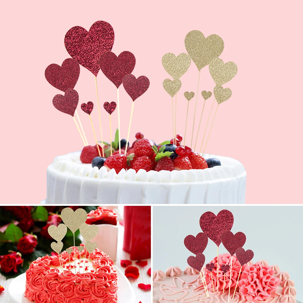 7 шт./компл. День Святого Валентина украшения дома торт Топпер бумага Аксессуары