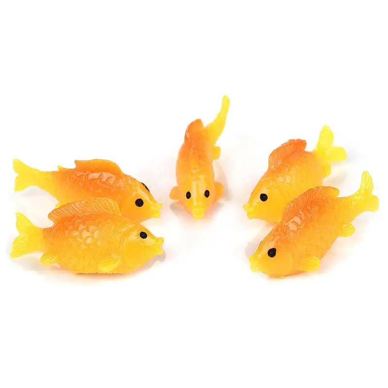 5 шт./лот Золотая белая трава Карп Рыба рыбка модель Маленькая Статуэтка