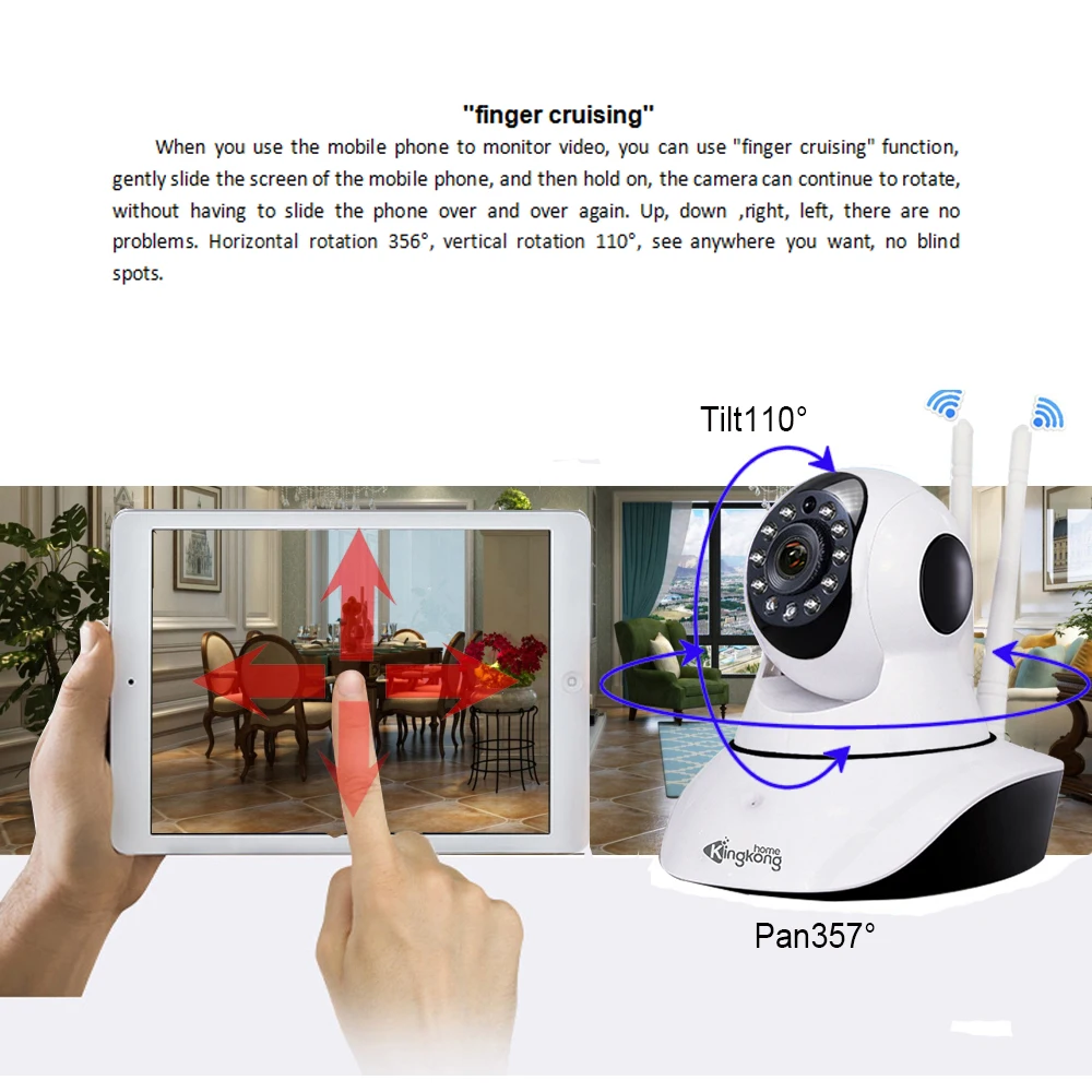 Kingkonghome Wi Fi камера 1080 P IP Беспроводная ip безопасность умная PTZ видеонаблюдения s