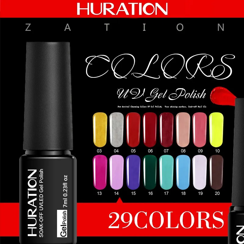 Гель лак Huration для ногтей маникюра полигель гибридные ногти 29 цветов