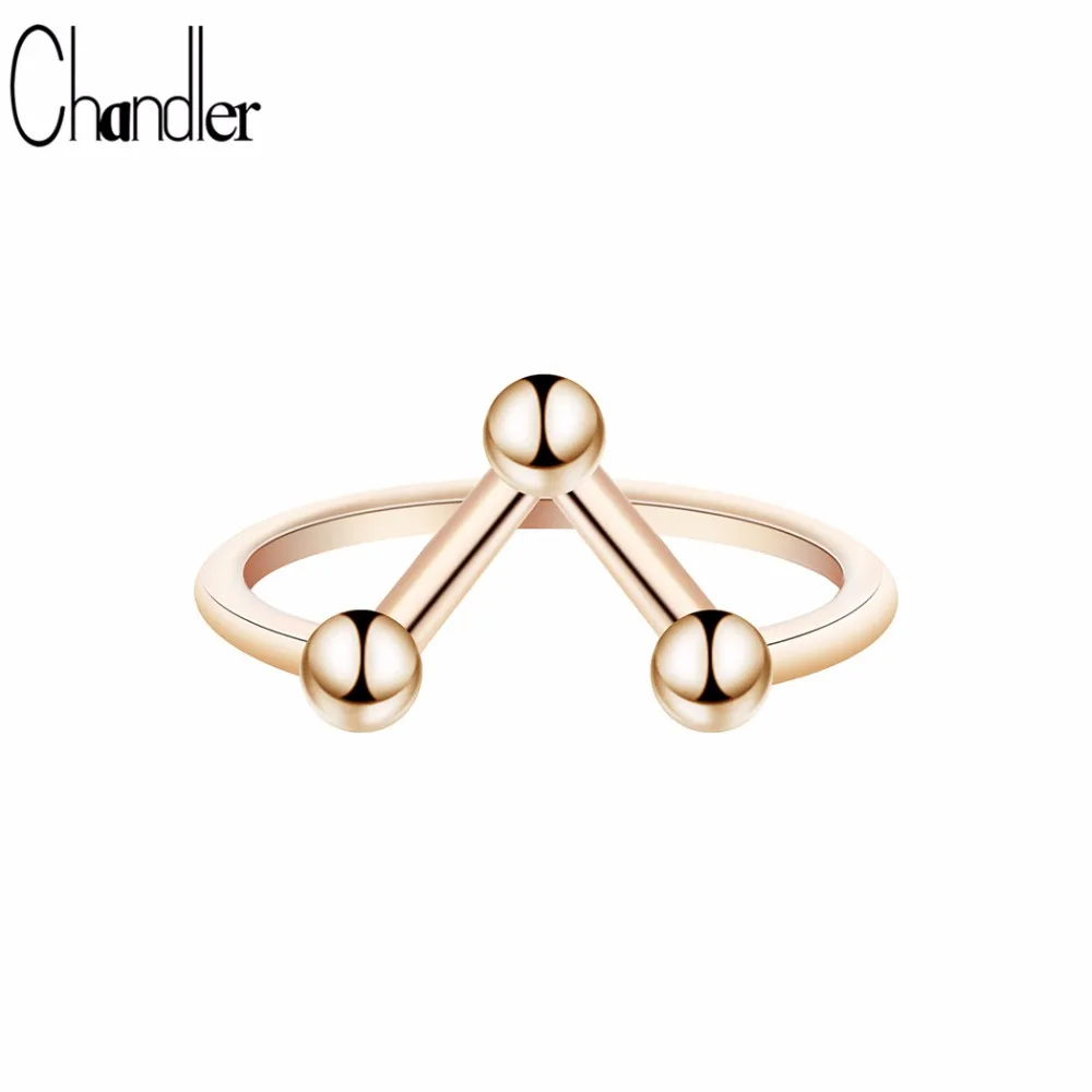 Женское геометрическое кольцо Chandler Molecule из полигонального сплава с шевроном V оптовая продажа|Кольца для