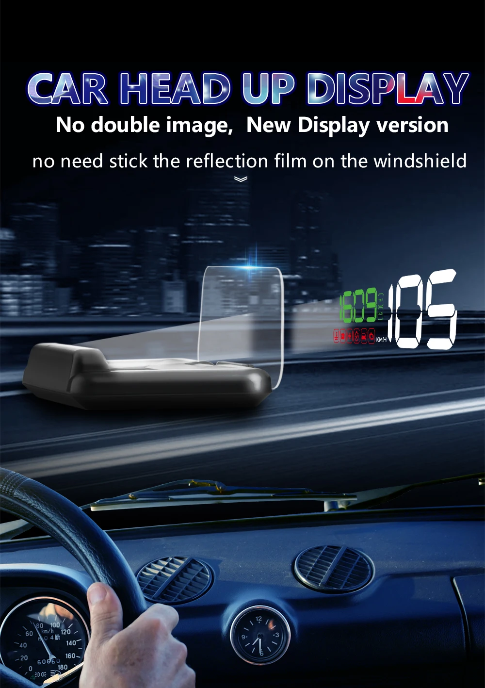 OZGQ OBD2 Интерфейс авто HUD C500 превышение скорости напоминание с зеркалом проекции лобового стекла проектор