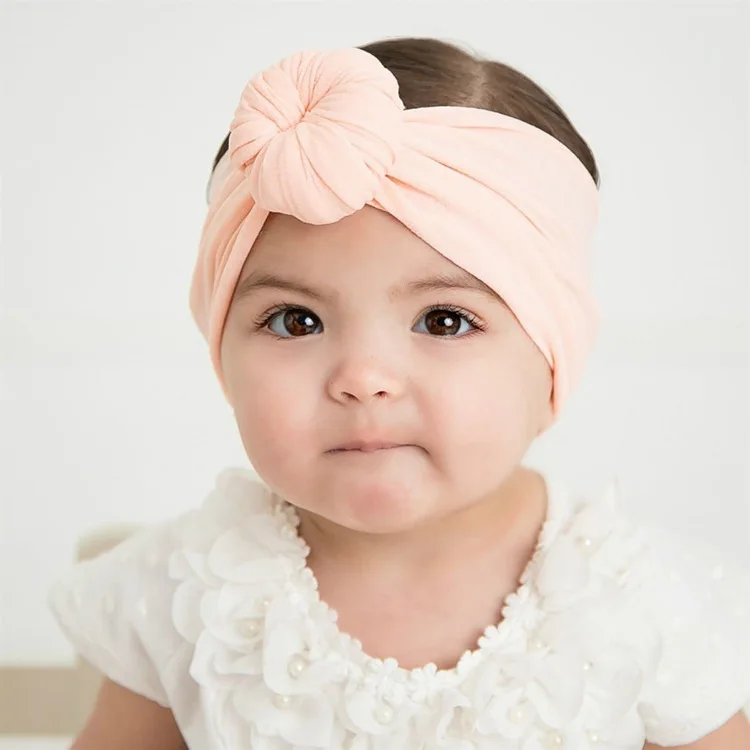 

Nishine 10pcs/lot Cotton Blend Nylon Children Kids Headbands Newborn Turban Round Knot Head Wrap Hair Accessories Birthday Gift