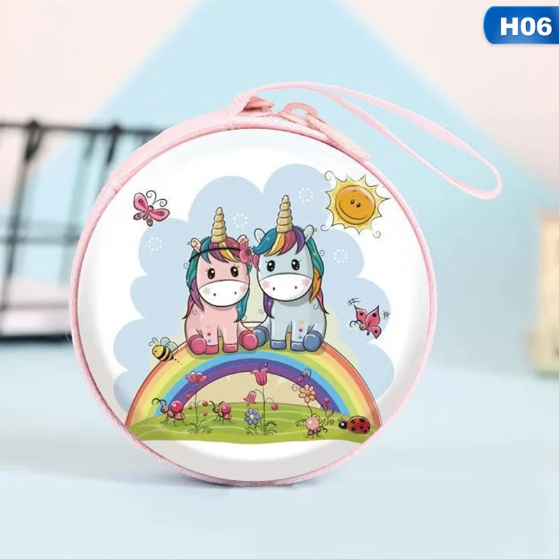 H06 Новинка, Женская мини-сумка Kawaii, мультяшный единорог, кошелек для монет, милый детский кошелек для девочек, органайзер для наушников, коробка, сумки, рождественский подарок - Цвет: H06
