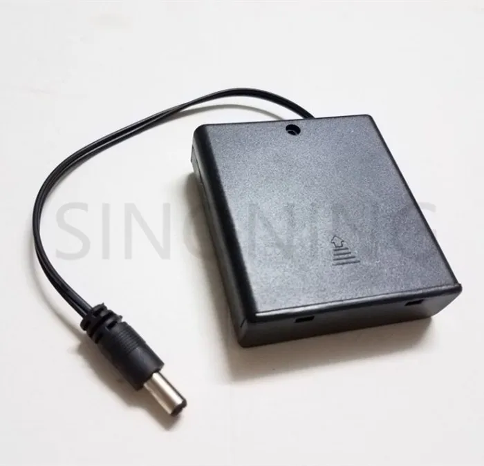 Arduino 6v AA коробка держателя батареи с крышкой переключателя DC головки 2 1*5 5|box with