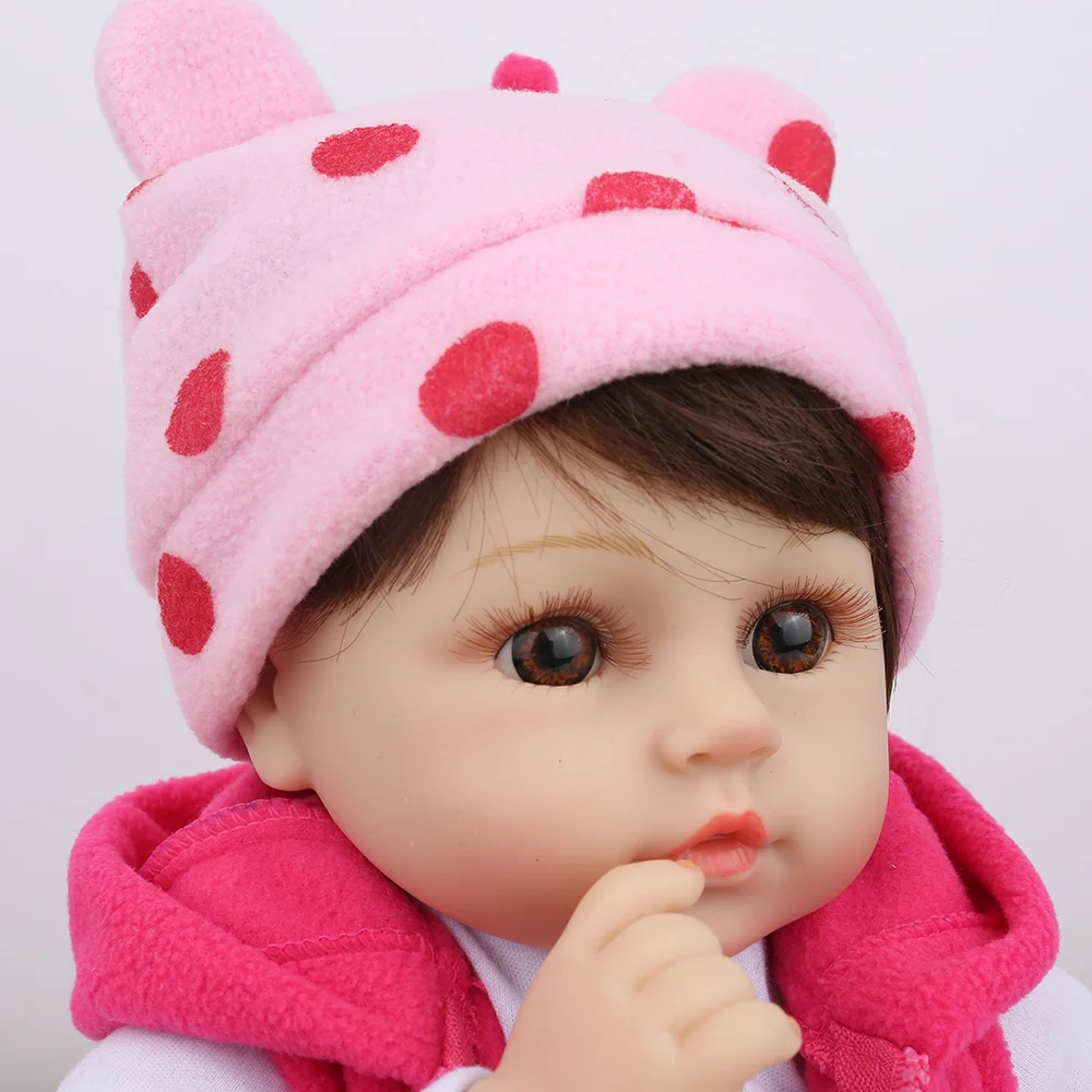 NPKDOLL кукла новорожденная Мягкая силиконовая 18 дюймов Розовая плюшевая игрушка