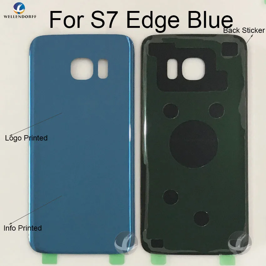 Задний стеклянный корпус+ клей для samsung Galaxy S7 S7 Edge G930 G935F G9350 задняя панель Крышка батарейного отсека с логотипом