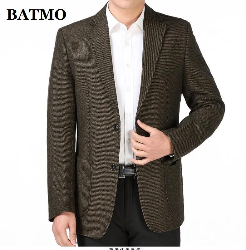 Batmo 2021 new arrival high quality wool smart casual blazer men,men's casual suits,men's jackets plus-size S-3XL 602