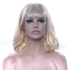 Короткие синтетические волосы, светлый кудрявый парик, термостойкие волосы, парики для косплея