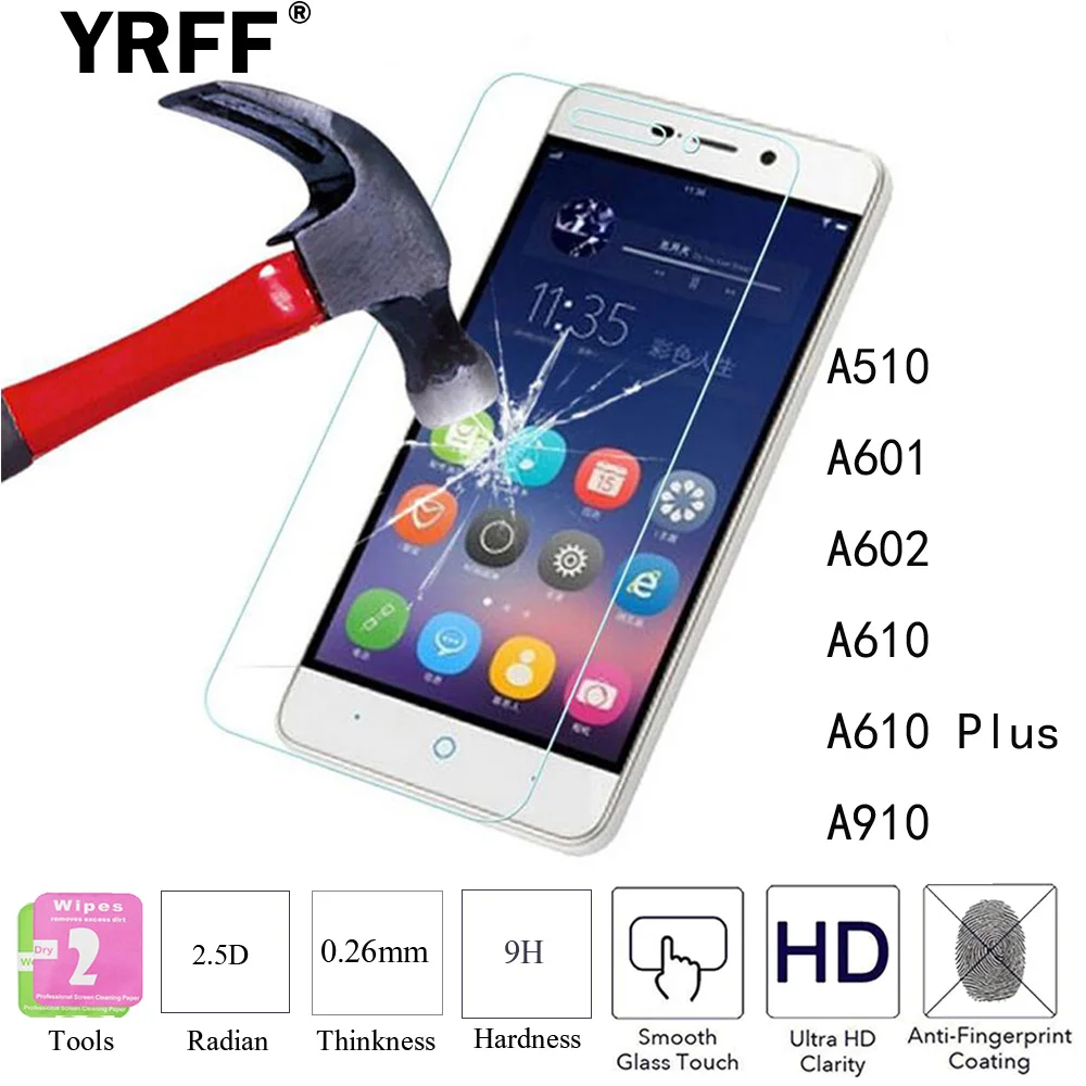 2 шт. 2.5D 9H 0 26 мм закаленное стекло защитная пленка для ZTE Blade A510 A601 A602 A610 Plus A910