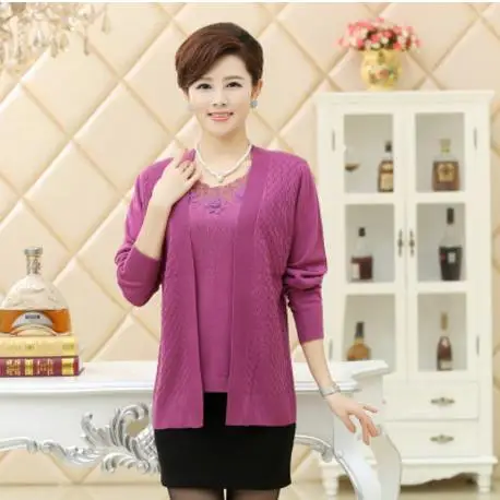 Женский трикотажный Костюм-двойка blusa вязаный свитер-пончо большого размера S1140