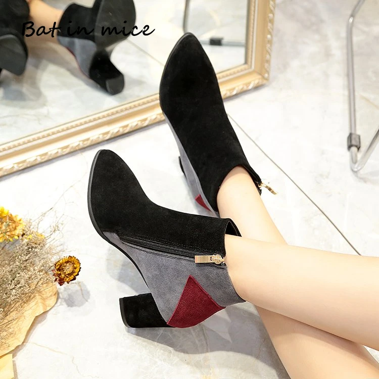 Пикантные модные зимние ботильоны Для женщин сапоги в 2-х стилях Повседневные