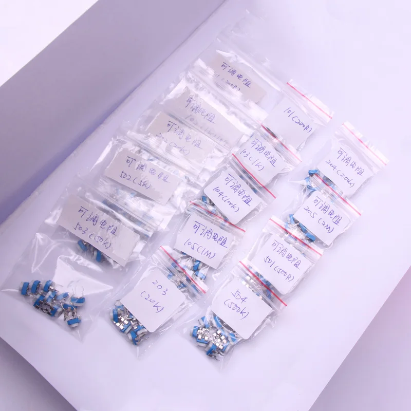 Glyduino 140 шт./лот вертикальный синий белый регулируемый резистор набор RM063 100ohm до 2