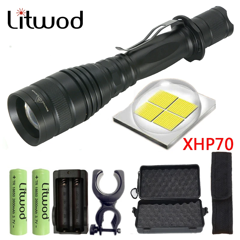 Z20 Litwod P75 Original CREE XLamp XHP70 32 w 3200lm Мощный тактический светодиодный фонарик