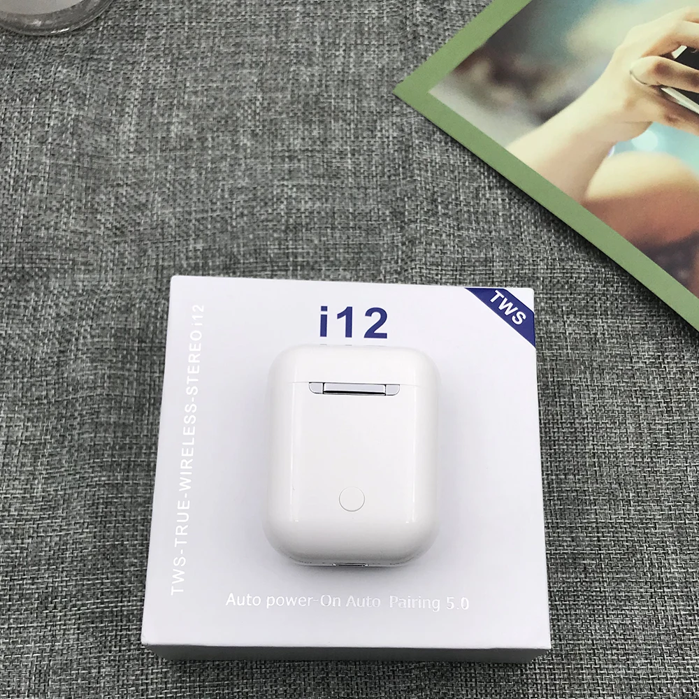 i12 White Прямая, Мини наушники i12 TWS Bluetooth 5,0, спортивные беспроводные наушники, сенсорные наушники, магнитная зарядная коробка, PK i10 i11 - Цвет: i12 White