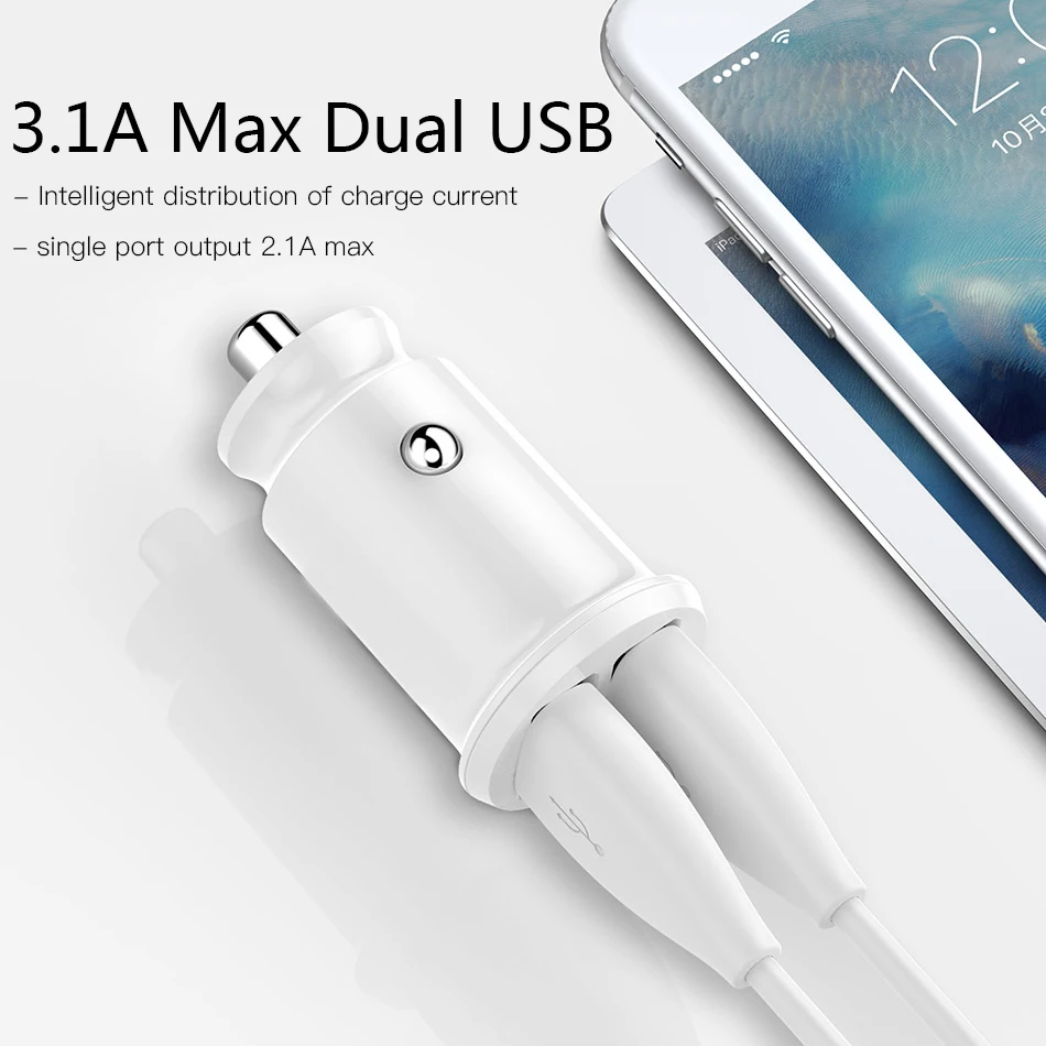 Автомобильное зарядное устройство Mini Dual usb автомобильное для стайлинга