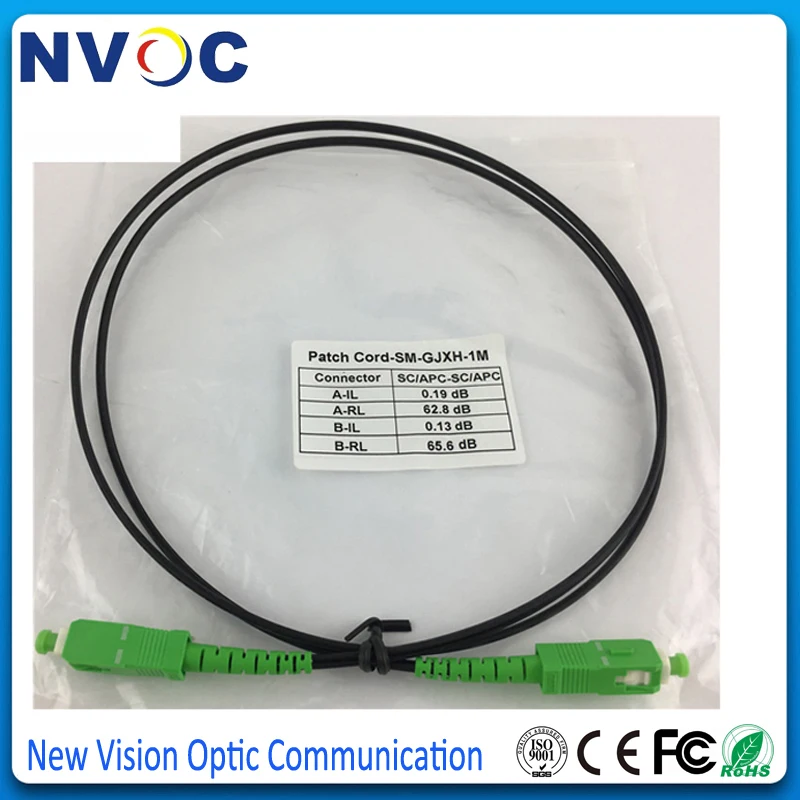 1 м внутренний волоконный патч корд FTTH GJXH SM Simplex G657A LSZH SC/APC на обоих концах 50 см