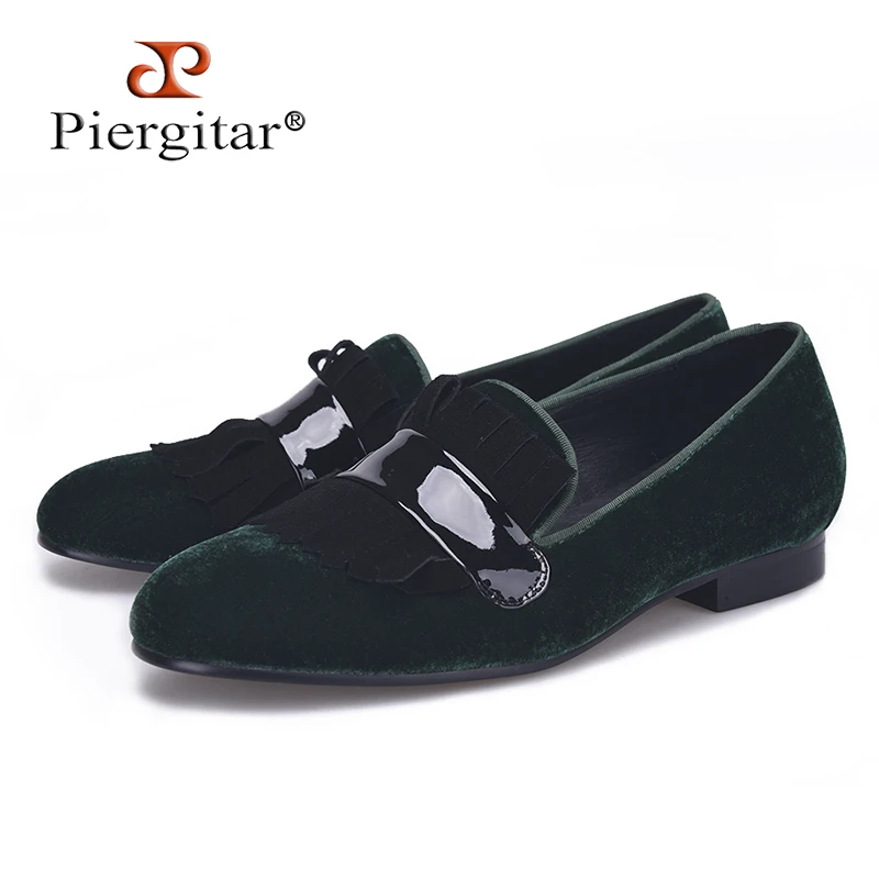 2018 new style large black suede fringed wrap patent leather men red velvet loafers classic fashion party dress shoes | Обувь
