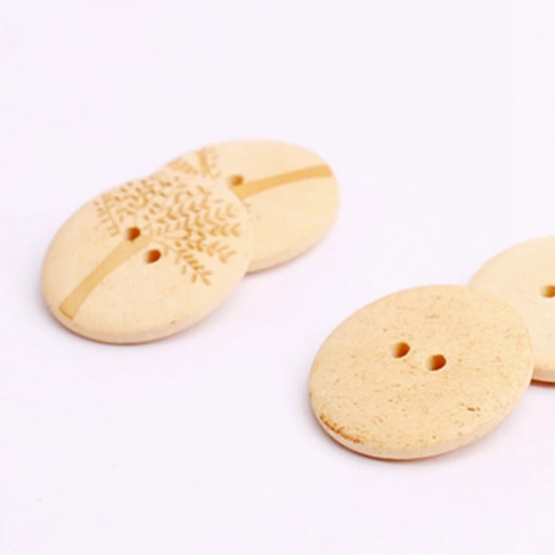 30 мм 10 шт. резные винтажные швейные деревянные пуговицы дерево натуральный цвет