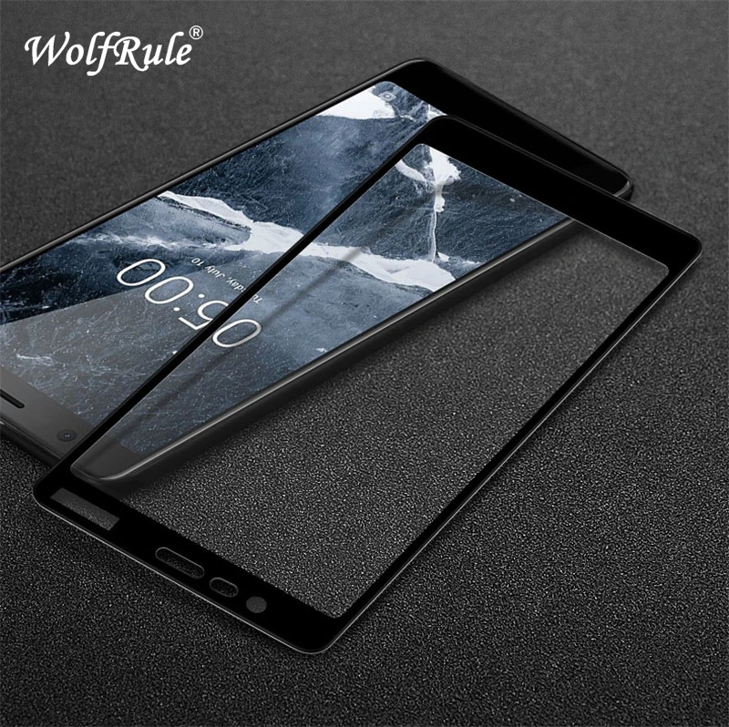 Protector de pantalla para Nokia 5,1, pel&iacute;cula para Nokia 5 2018, vidrio templado para Nokia 5,1, pel&iacute;cula protectora de vidrio de cubierta completa, 2 uds.-0