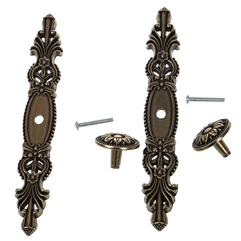 2 шт. античный бронзовый цветок ручка 165 мм шкаф Профессиональный дверная с