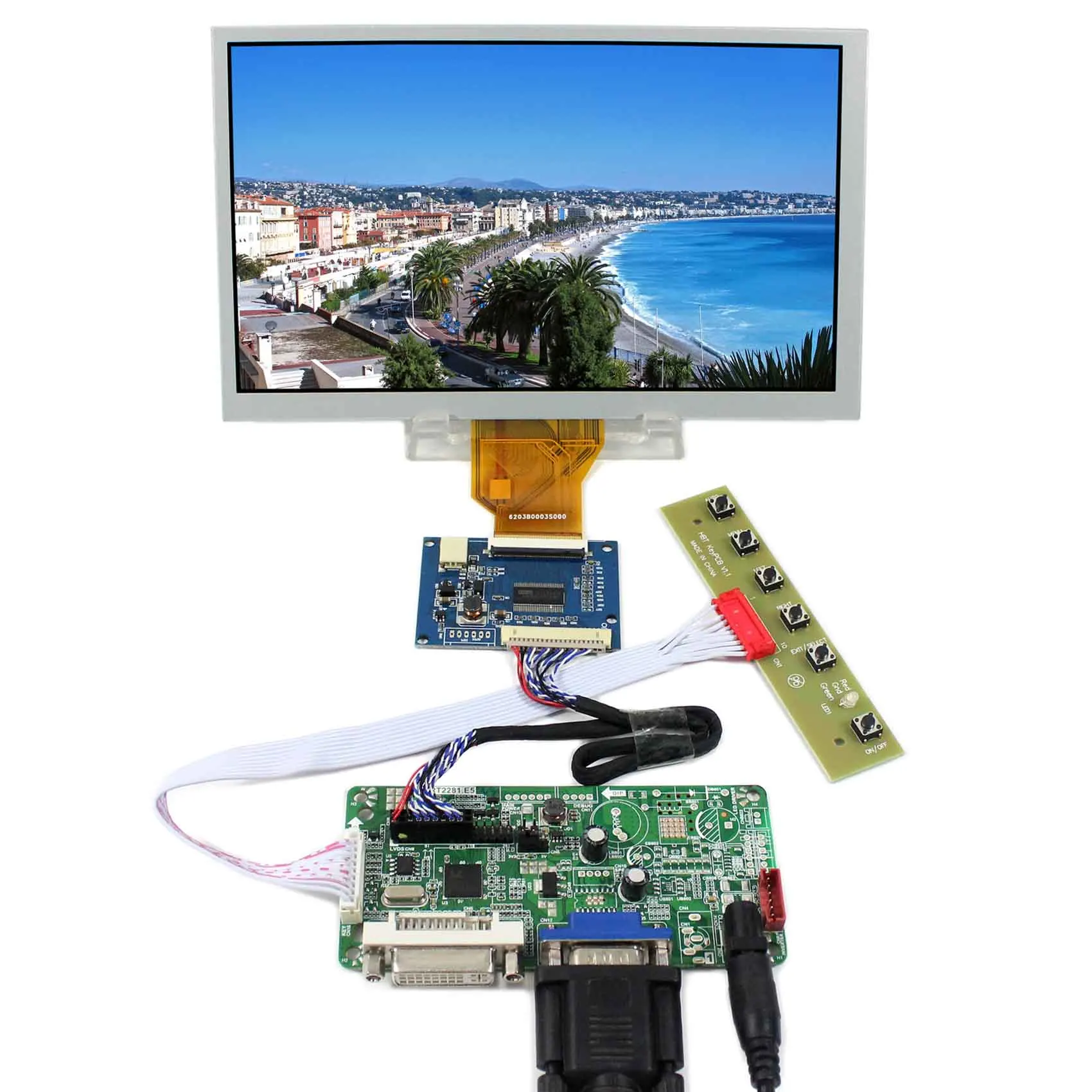 

DVI + VGA LCD плата контроллера с 8-дюймовым 800X480 AT080TN64 ЖК-экраном