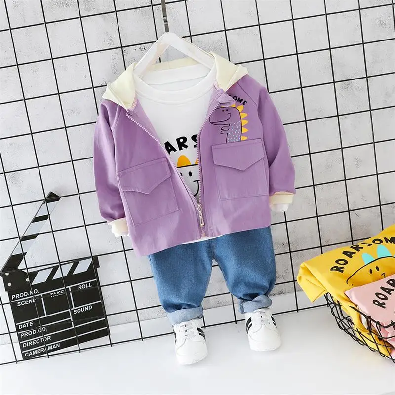 2019 Toddler Infant Clothing Sets Autumn Baby Girl Clothes Suits Hooded Cartoon Coats T Shirt Pants Child Costume | Детская одежда и