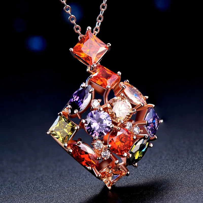 2016 дамы роскошные украшения автоаксессуары мультиколорной цирконий камень