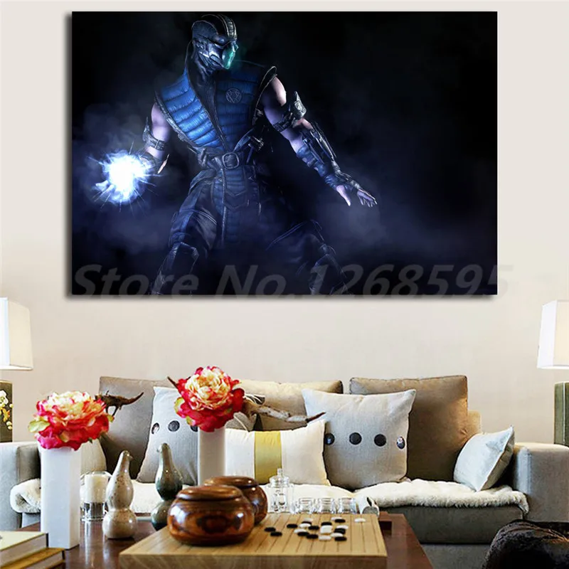 Настенные плакаты на холсте Sub Zero In Mortal Kombat X декоративная живопись Современное