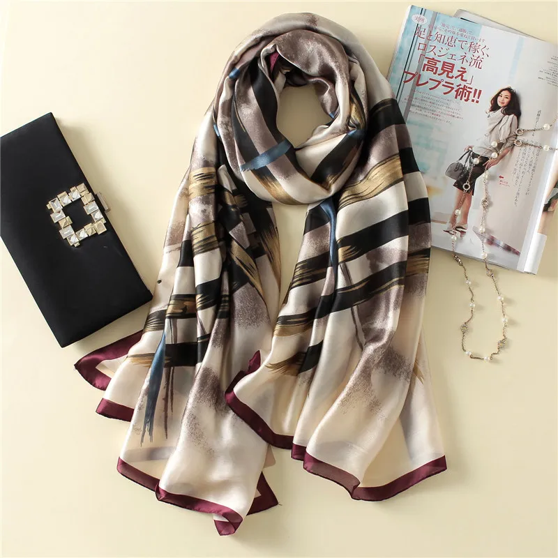 2019 Luxury Scarf Women Plaid Print Silk Shawl and Wrap Echarpe Summer Scarves For Ladies New Bandana Muslim Hijab |