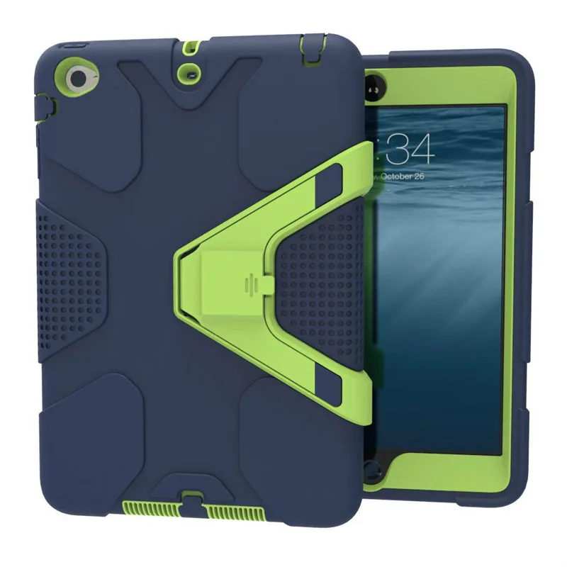 Blue green Для ipad Чехол Робот дети Безопасный противоударный сверхмощный ПК Жесткий Чехол подставка дизайн для Apple ipad защитный чехол - Цвет: Blue green