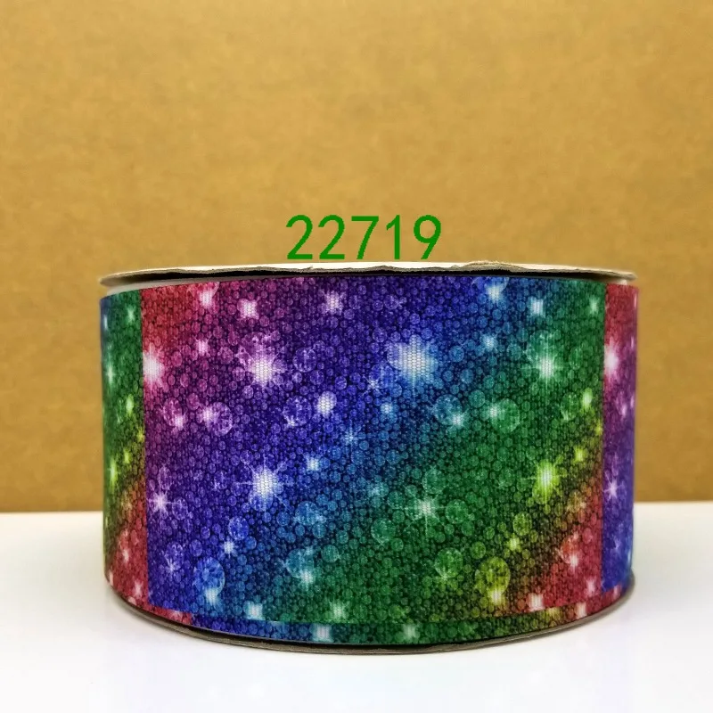 Free shipping 50 yard rainbow printed grosgrain ribbon 22367 | Дом и сад