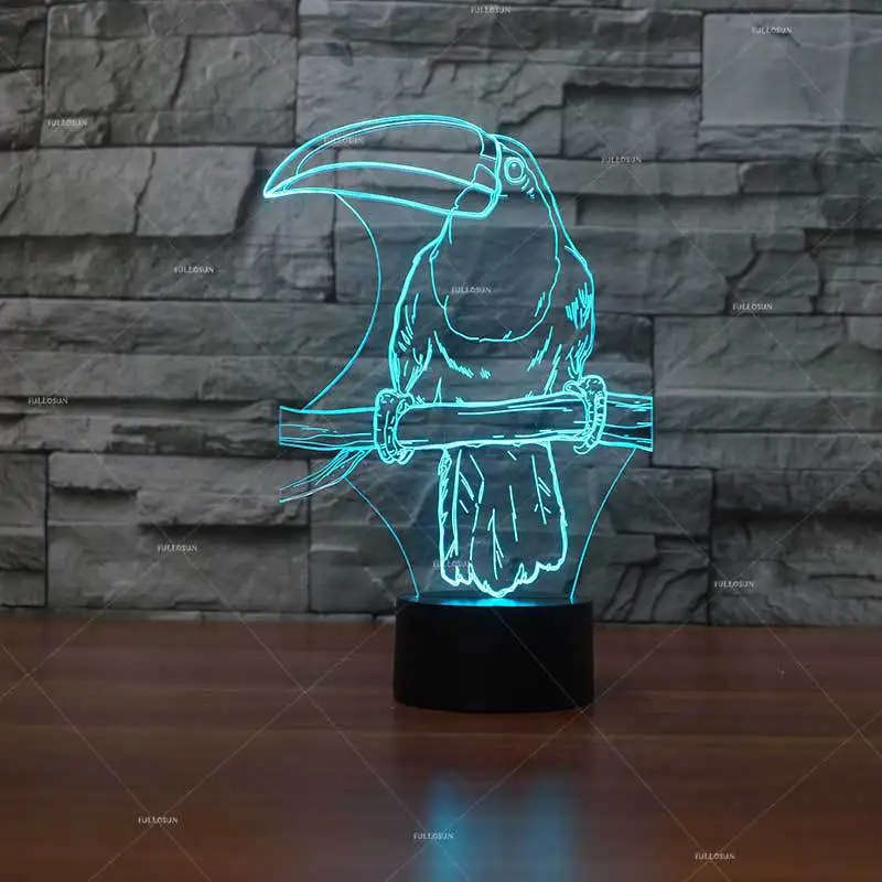 Модель Hornbill Led 3d настольная лампа декоративная светящаяся прикроватная настольная лампа для гостиной дистанционный сенсорный выключатель
