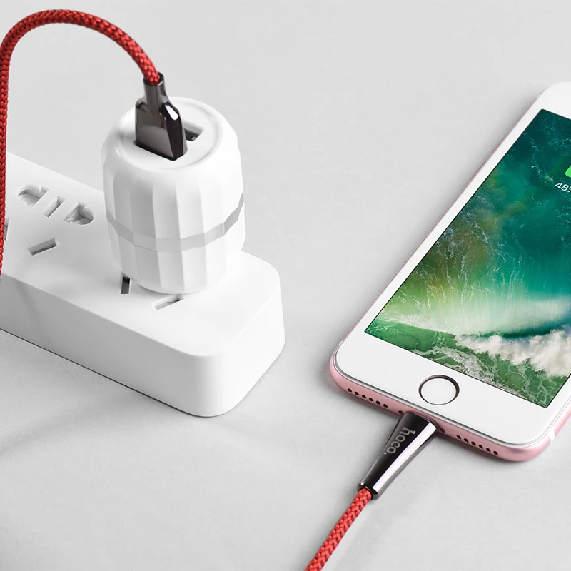 Hoco для iPhone мягкий свет данных Зарядка USB кабель 8 7 6 6s плюс 5 iPad Air мини зарядное