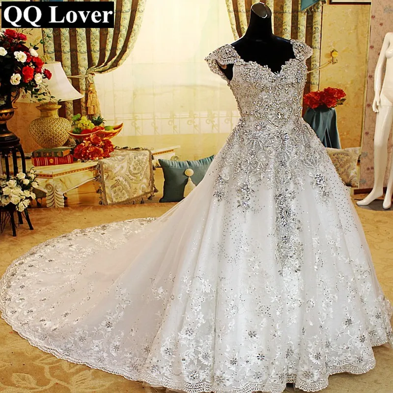 Новое поступление 2019 кружевное свадебное платье QQ Lover с рукавами крылышками и