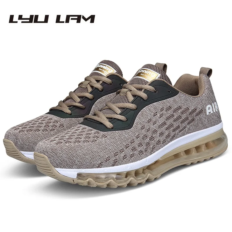 Luminous Air Sole Men Casual Sneakers Shoes Mesh Summer Autumn Light Breathable Lace Up Male Gold Walk Plus size 39-46 Обувь