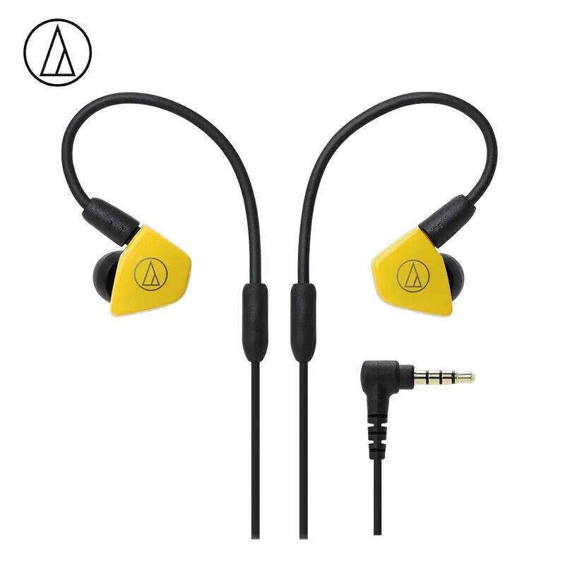 yellow Audio-Technica ATH-LS50iS проводные наушники Hifi двойные динамические наушники-вкладыши спортивный пульт дистанционного управления микрофоном - Цвет: yellow