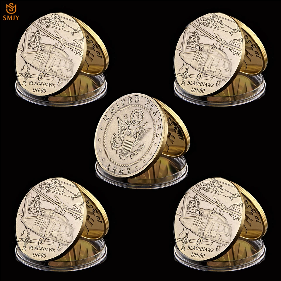 5Pcs US Army Antique Bronze Challenge Coin Blackhawk UH-60 Fighter US Military Token Collectible Coins Original Value
5Pcs US Army Antique Bronze Challenge Coin Blackhawk UH-60 Fighter US Military Token Collectible Coins Original Value