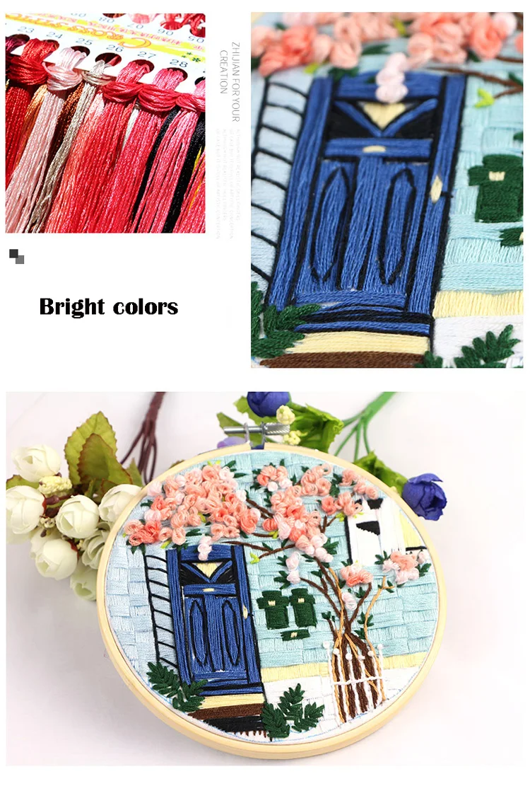 Креативные DIY наборы для цветочной вышивки 3D пейзаж узор наборы для вышивки крестом Рукоделие Ремесло шитье подарок аксессуары для дома Декор