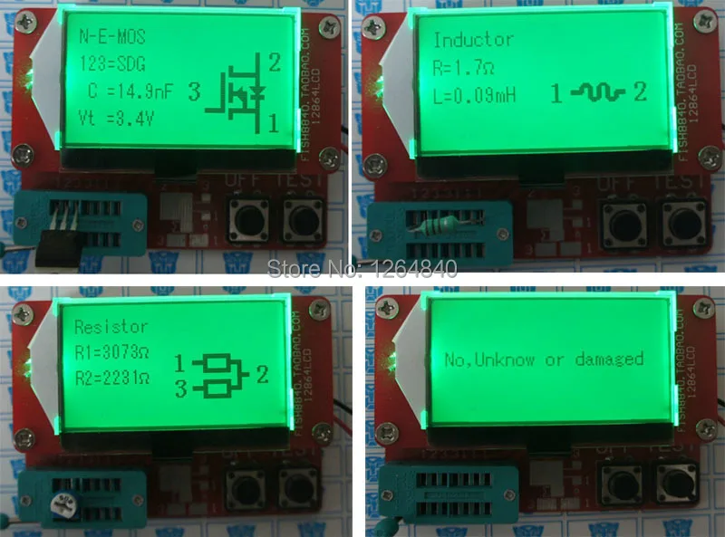 Бесплатная доставка маленький 12864 ЖК Транзистор тестер емкости ESR метр Диод Триод