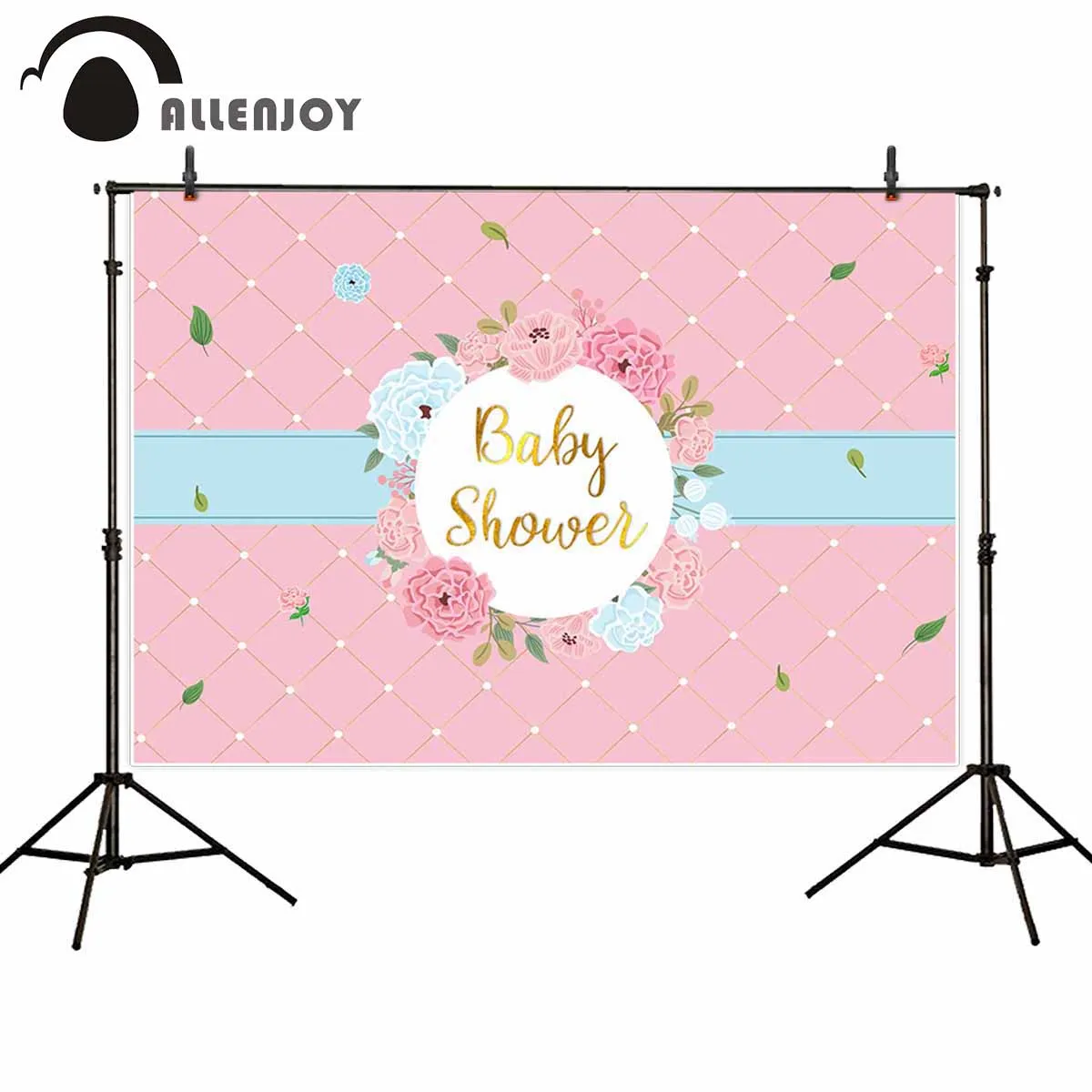 Студийный фон для фотографирования детей Allenjoy с голубыми и розовыми цветами|Фон
