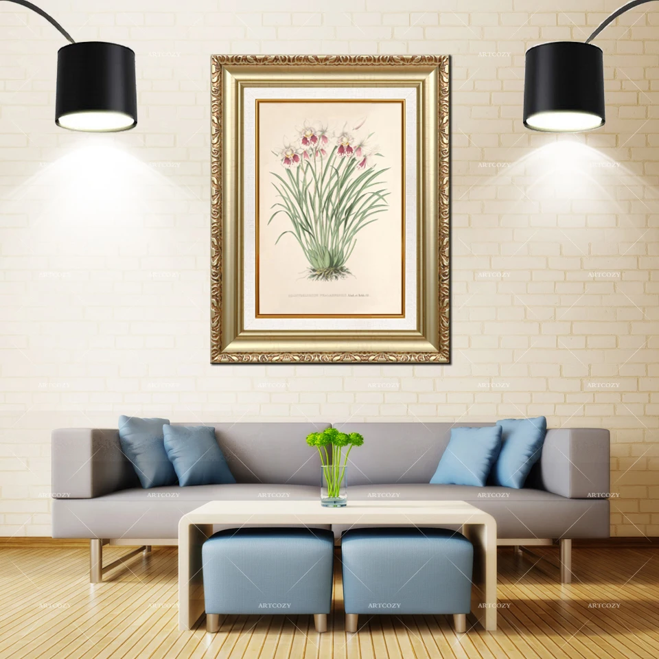 

Artcozy Golden Frame Abstract Illustration Flower Waterproof Canvas Painting