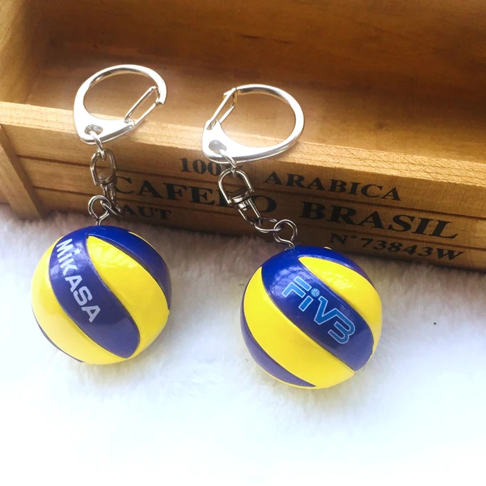 Mini PVC Volleybal Sleutelhanger Sport Gift Auto Bal Sleutelhouder Ring Voor Team Mannen Vrouwen Sleute | Обустройство дома